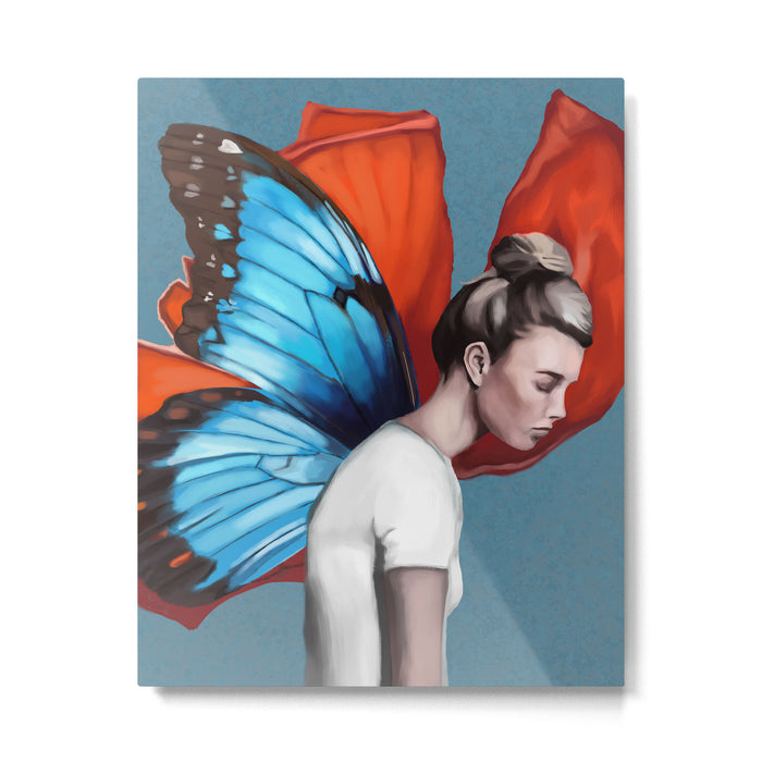 Butterfly Woman Metal Print Gallery Image 1