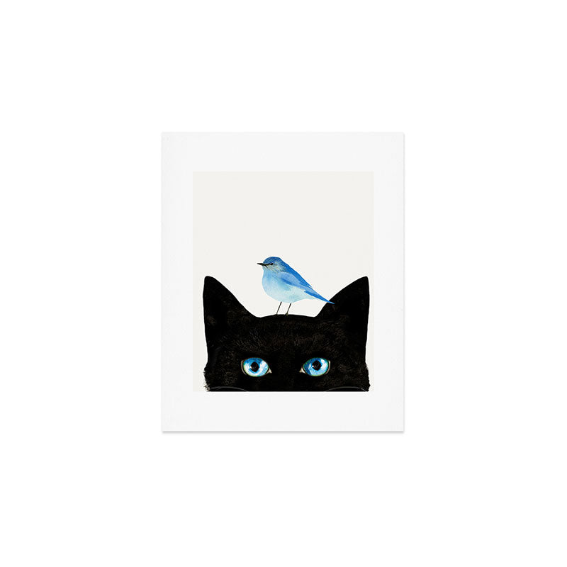 Cat and Bird Art Print Gallery Image 1