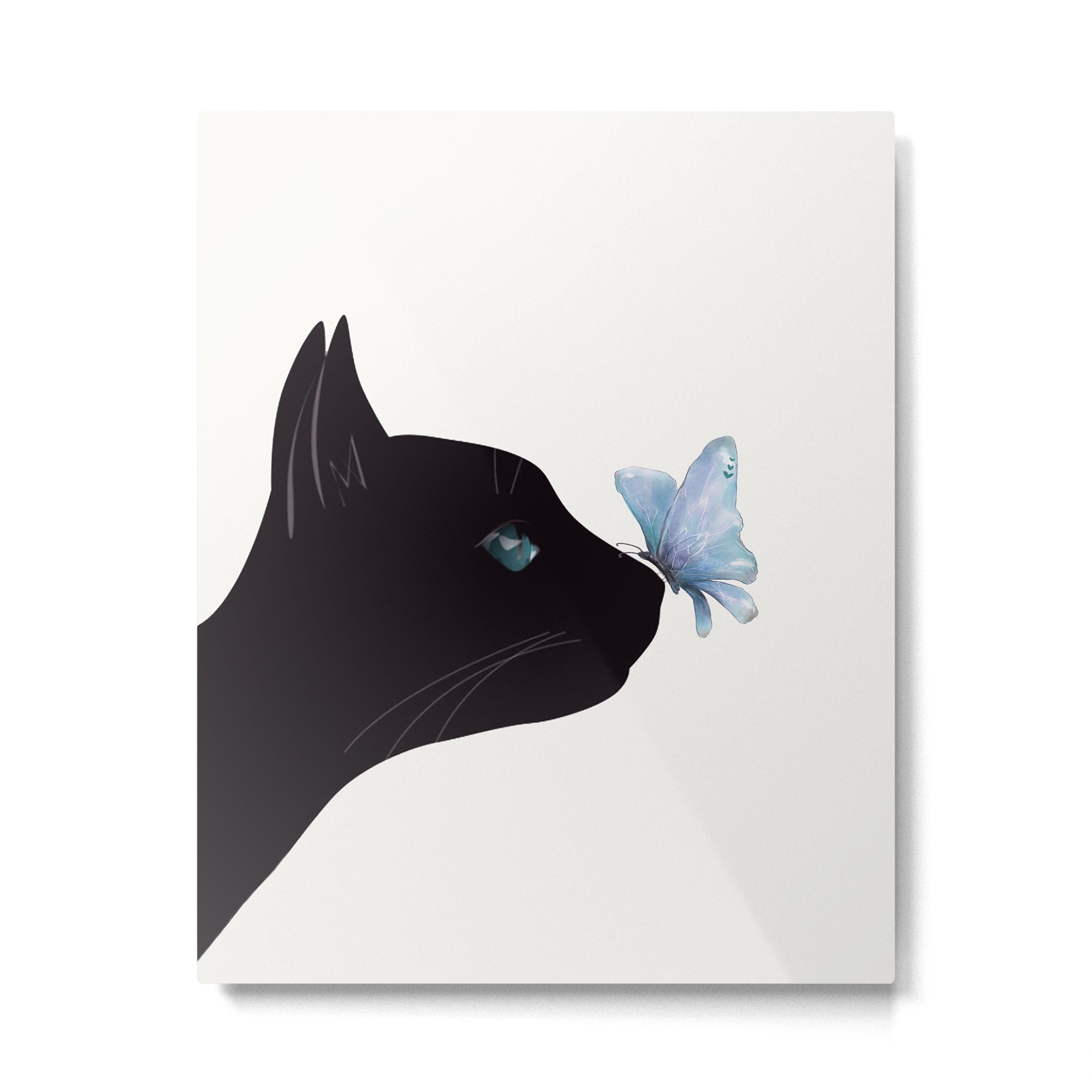 Cat and Butterfly Metal Print Gallery Image 4