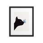 Cat and Butterfly Framed Art Print Gallery Image 5