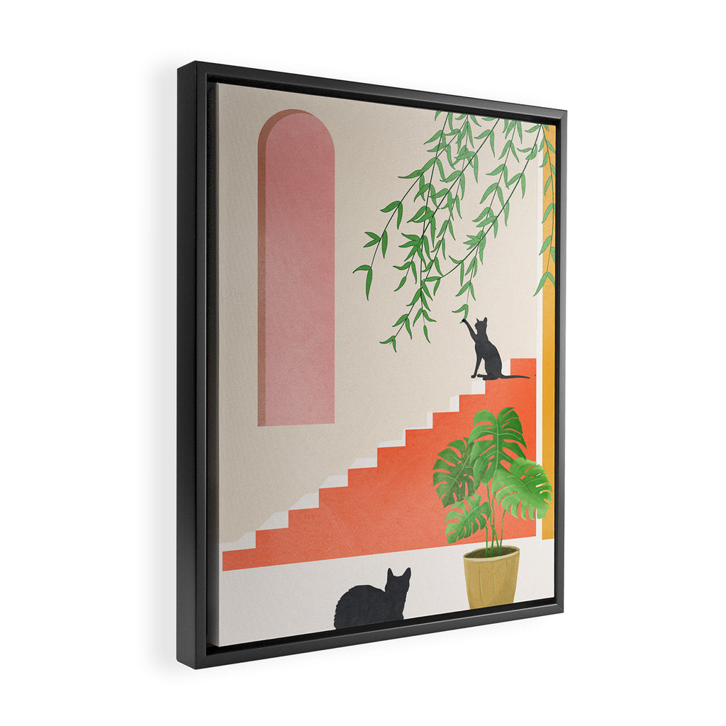 Cat Space II Framed Canvas Print Gallery Image 2