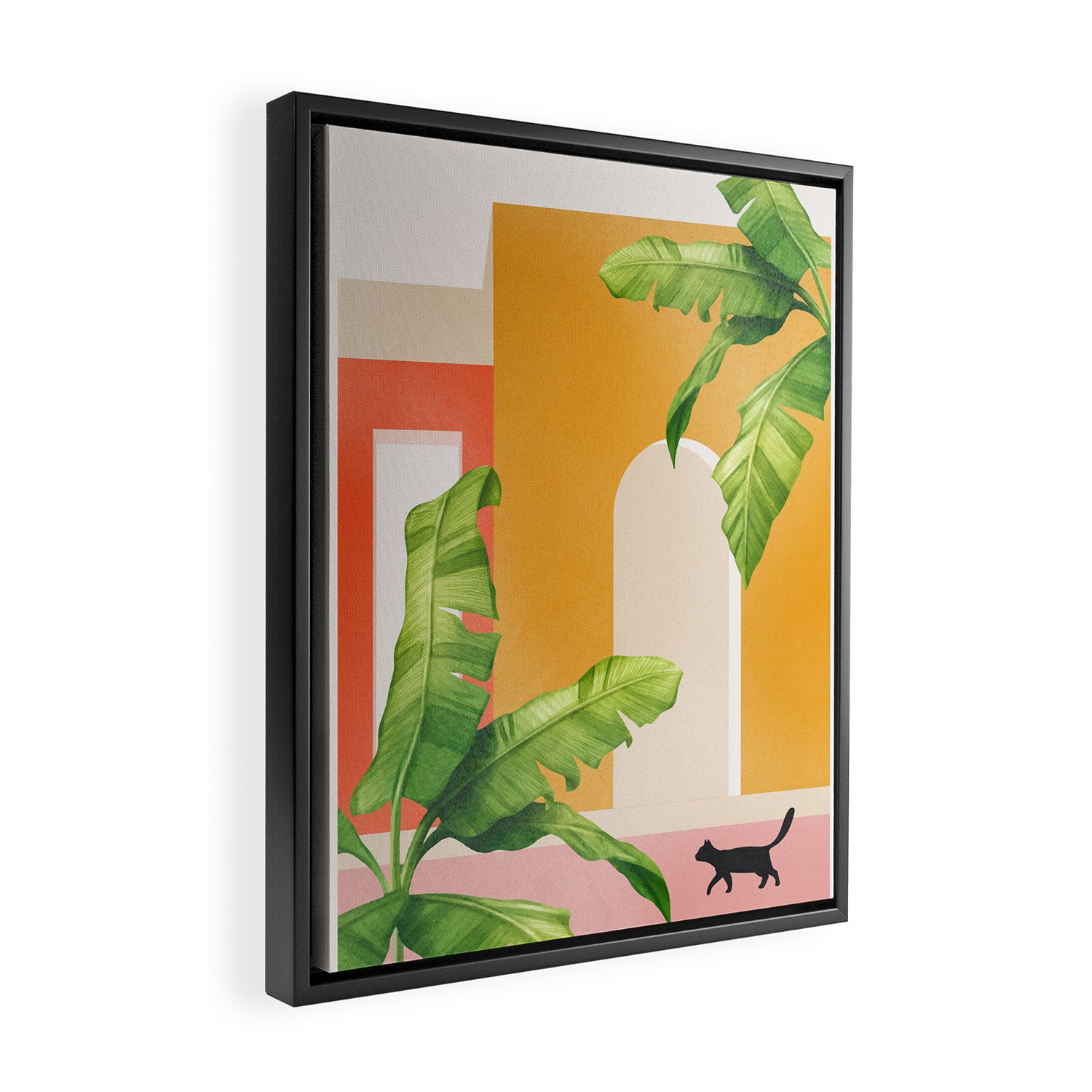 Cat Space III Framed Canvas Print Gallery Image 2