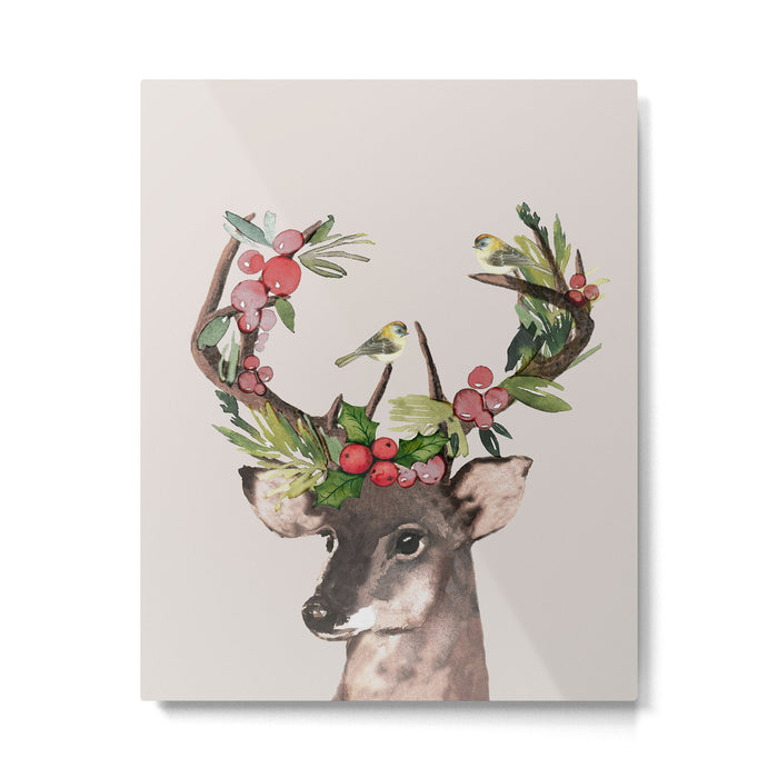 Christmas Deer Metal Print Gallery Image 1