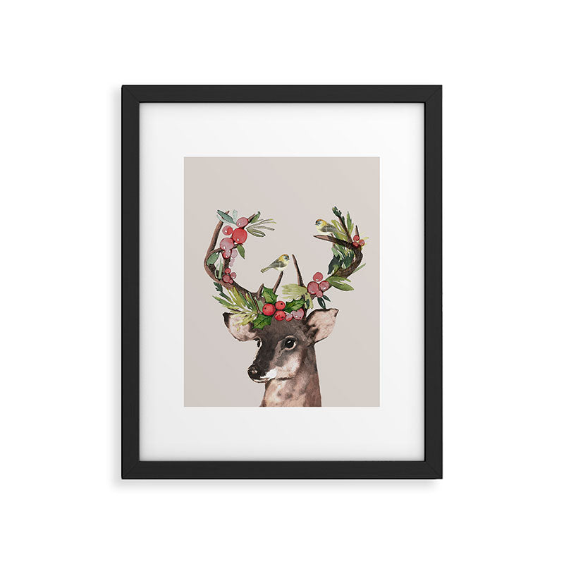 Christmas Deer Framed Art Print Gallery Image 6