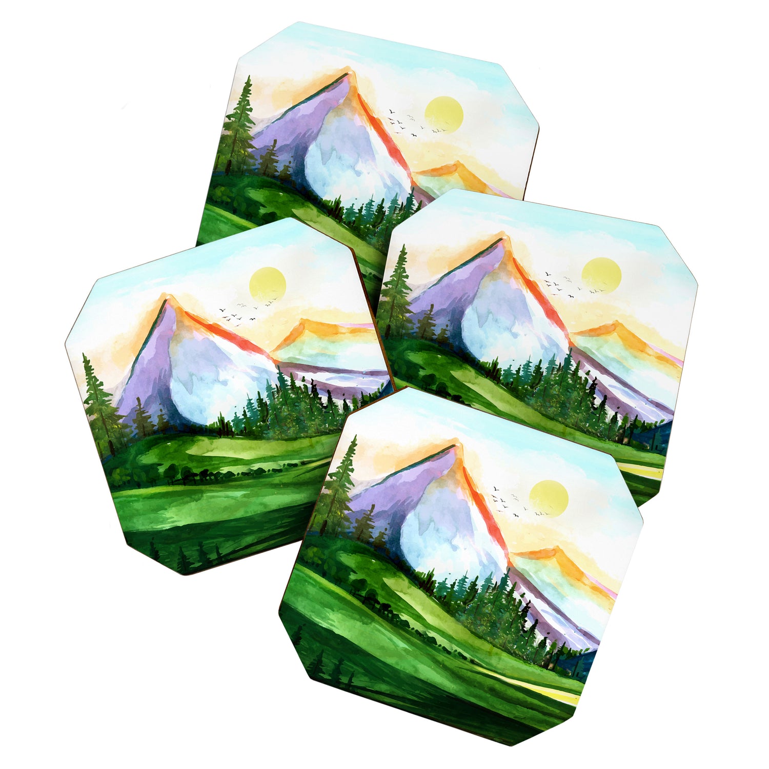 Colorful Landscape 4 Coaster Gallery Image 1