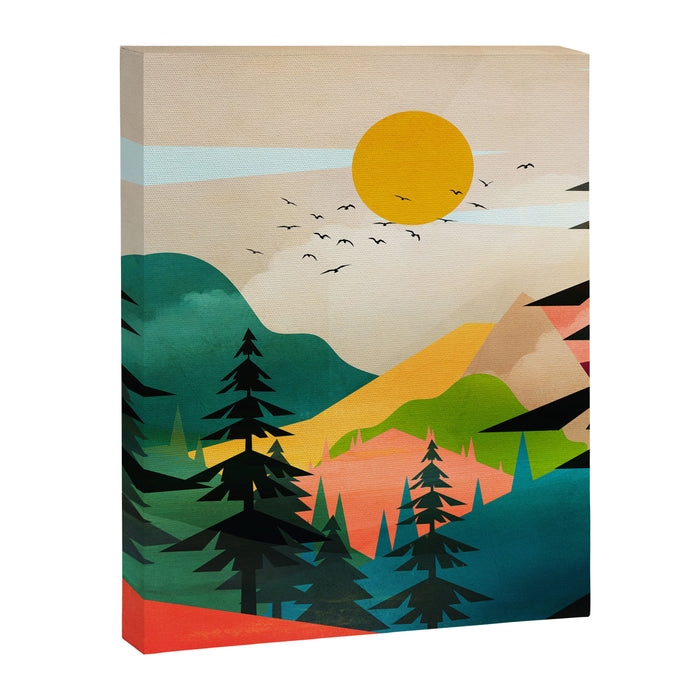 Colorful Morning in the Mountain Forest Canvas Print Gallery Image 1
