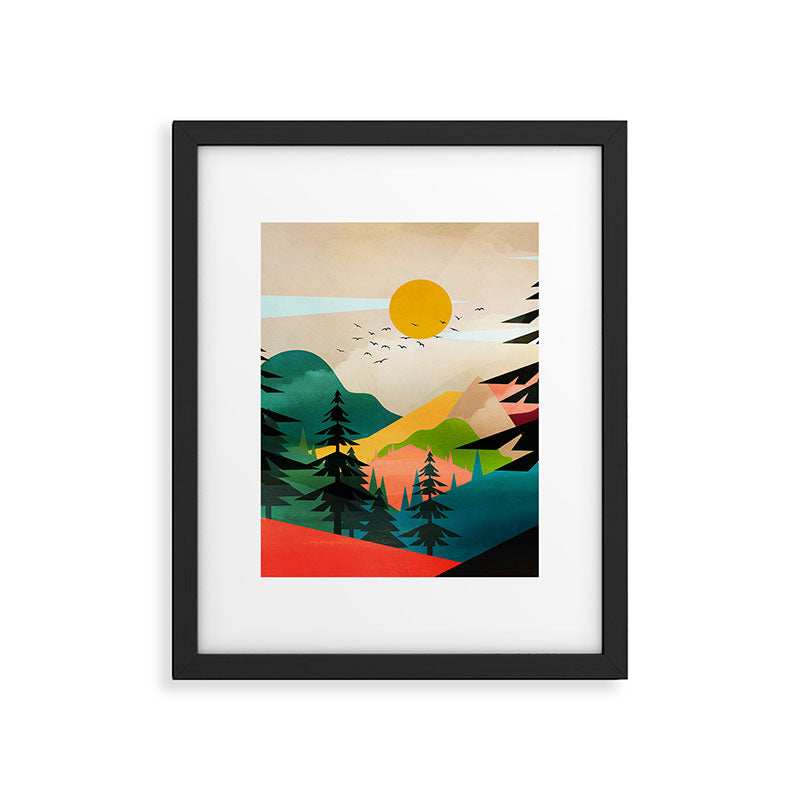 Colorful Morning in the Mountain Forest Framed Art Print Gallery Image 6