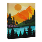 Colorful sunset near the peaceful forest lake Canvas Print Gallery Image 8