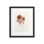 Colorful Thoughts Minimal Line Art Woman with Magnolia Framed Art Print Gallery Image 5