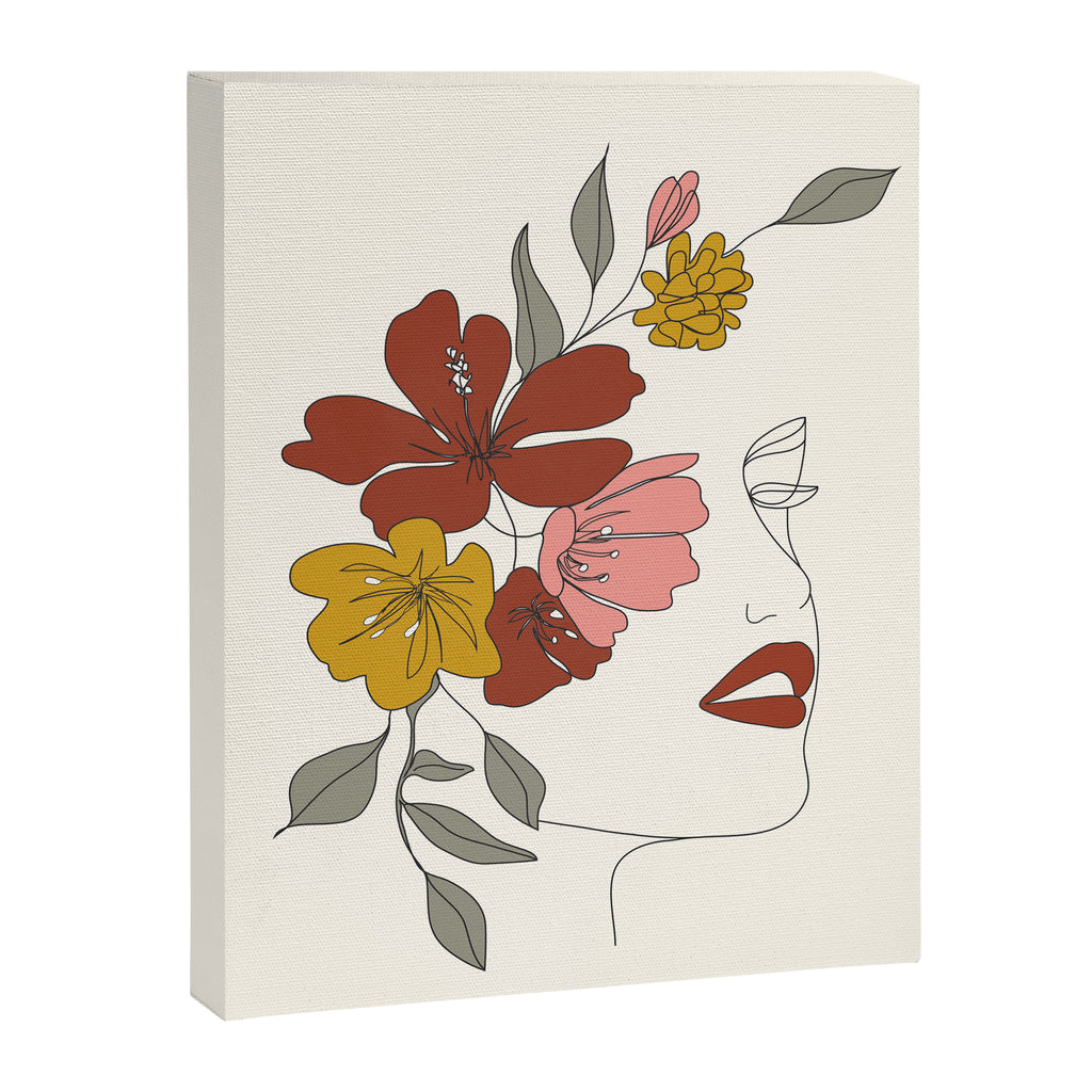 Colorful Thoughts Minimal Line Art Woman Face I Canvas Print Gallery Image 6