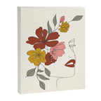 Colorful Thoughts Minimal Line Art Woman Face I Canvas Print Gallery Image 6