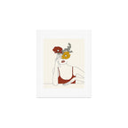 Colorful Thoughts Minimal Line Art Woman with Flowers II Art Print Gallery Image 1