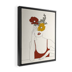 Colorful Thoughts Minimal Line Art Woman with Flowers II Framed Canvas Print Gallery Image 2