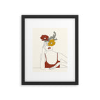 Colorful Thoughts Minimal Line Art Woman with Flowers II Framed Art Print Gallery Image 5