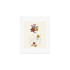 Colorful Thoughts Minimal Line Art Woman with Flowers IV  Art Print Gallery Image 1