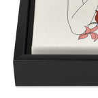 Colorful Thoughts Minimal Line Art Woman with Flowers IV  Framed Canvas Print Gallery Image 3