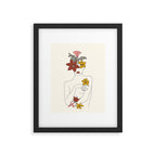 Colorful Thoughts Minimal Line Art Woman with Flowers IV  Framed Art Print Gallery Image 5