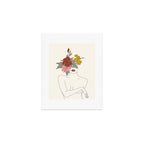 Colorful Thoughts Minimal Line Art Woman with Hibiscus Art Print Gallery Image 1