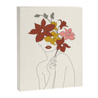 Colorful Thoughts Minimal Line Art Woman with Orchids Canvas Print Gallery Image 6