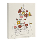 Colorful Thoughts Minimal Line Art Woman with Wild Roses Canvas Print Gallery Image 6