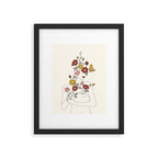 Colorful Thoughts Minimal Line Art Woman with Wild Roses Framed Art Print Gallery Image 5