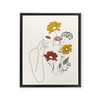 Colorful Thoughts Minimal Line Art Woman with Flowers III Framed Canvas Print Gallery Image 6