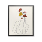 Colorful Thoughts Minimal Line Art Woman with Flowers Framed Canvas Print Gallery Image 6