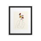 Colorful Thoughts Minimal Line Art Woman with Flowers Framed Art Print Gallery Image 5