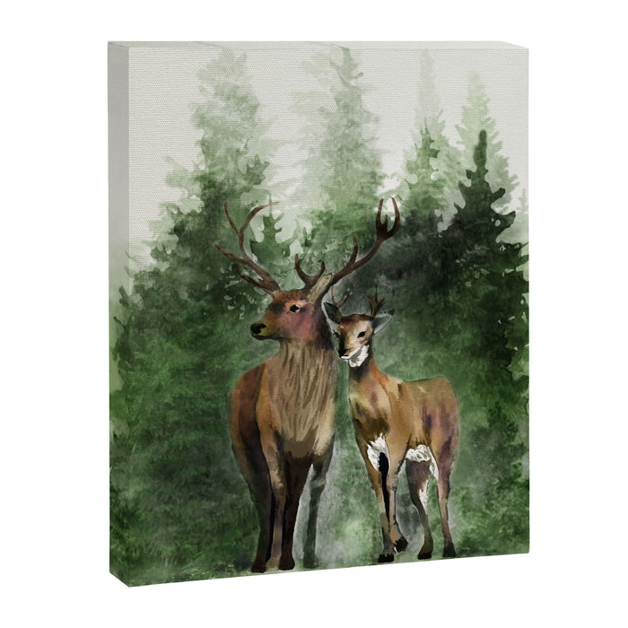 Deers in the Forest Canvas Print Gallery Image 1