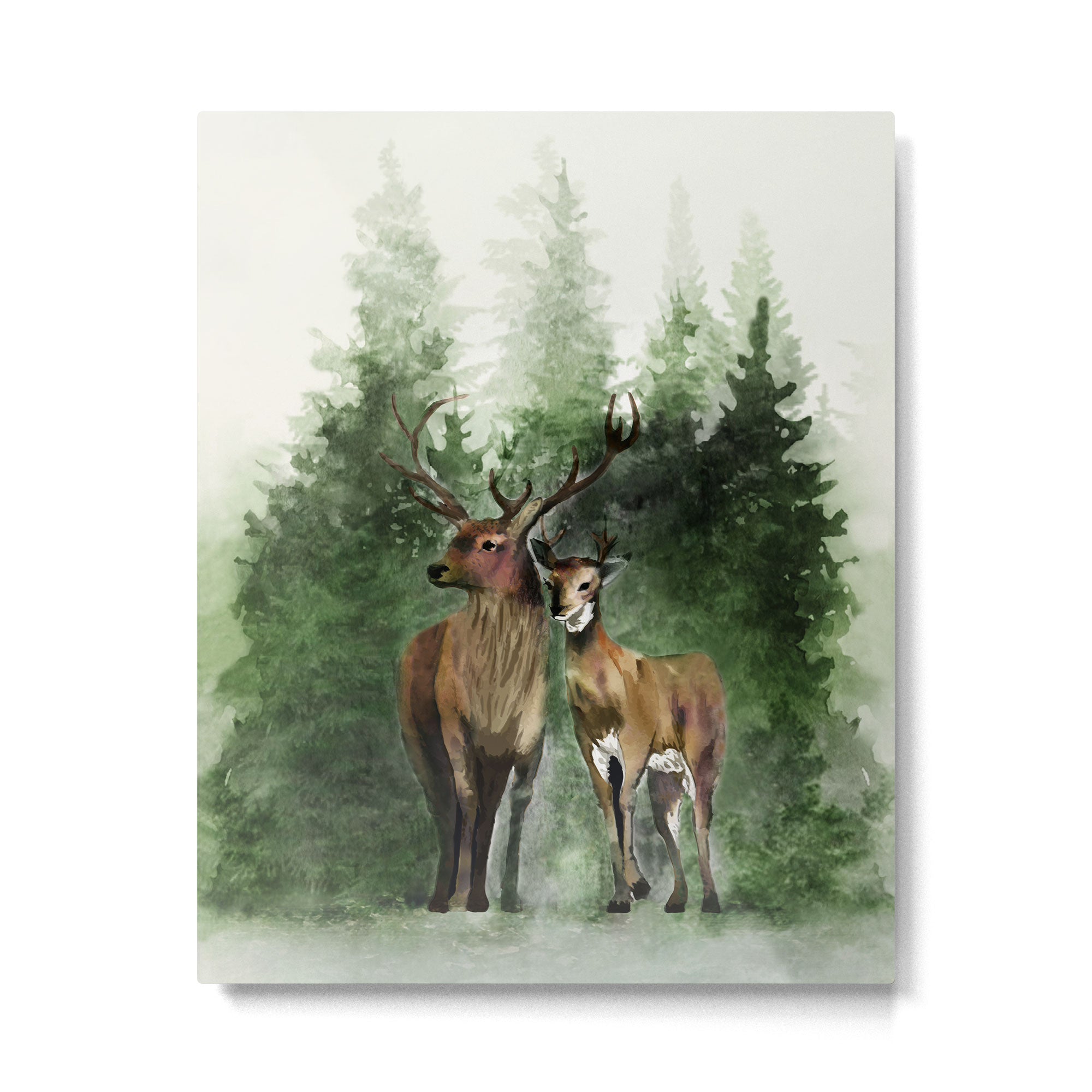 Deers in the Forest Metal Print Gallery Image 4