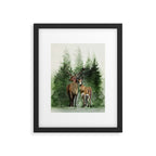 Deers in the Forest Framed Art Print Gallery Image 5