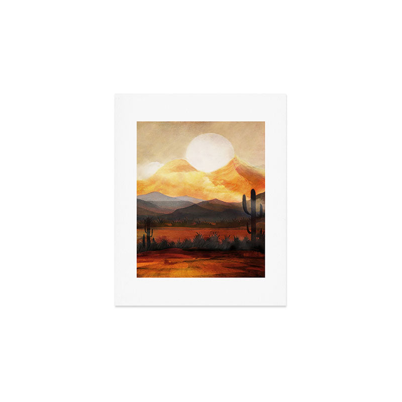 Desert in the Golden Sun Glow Art Print Gallery Image 1