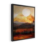 Desert in the Golden Sun Glow Framed Canvas Print Gallery Image 2