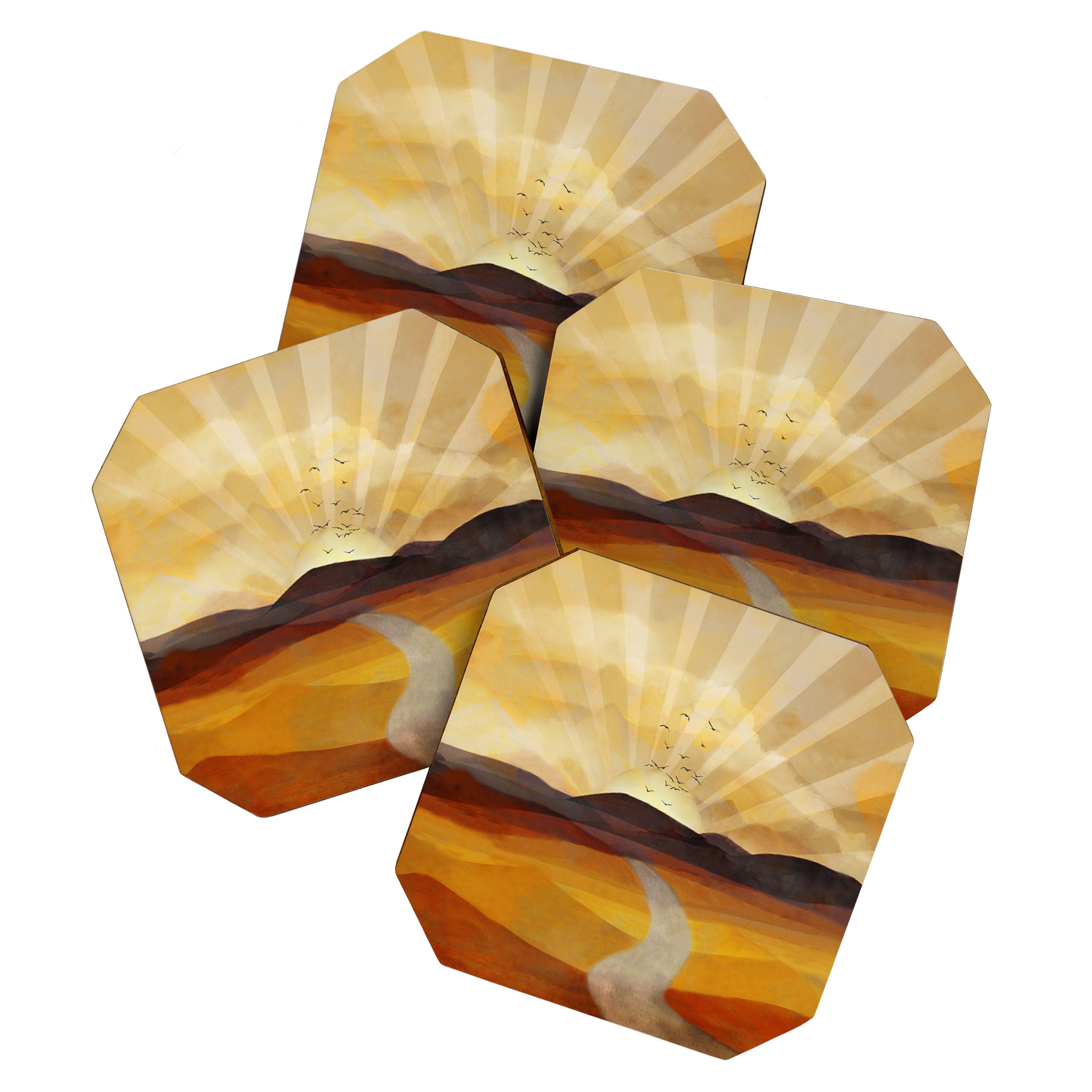 Desert in the Golden Sun Glow II Coaster Gallery Image 1