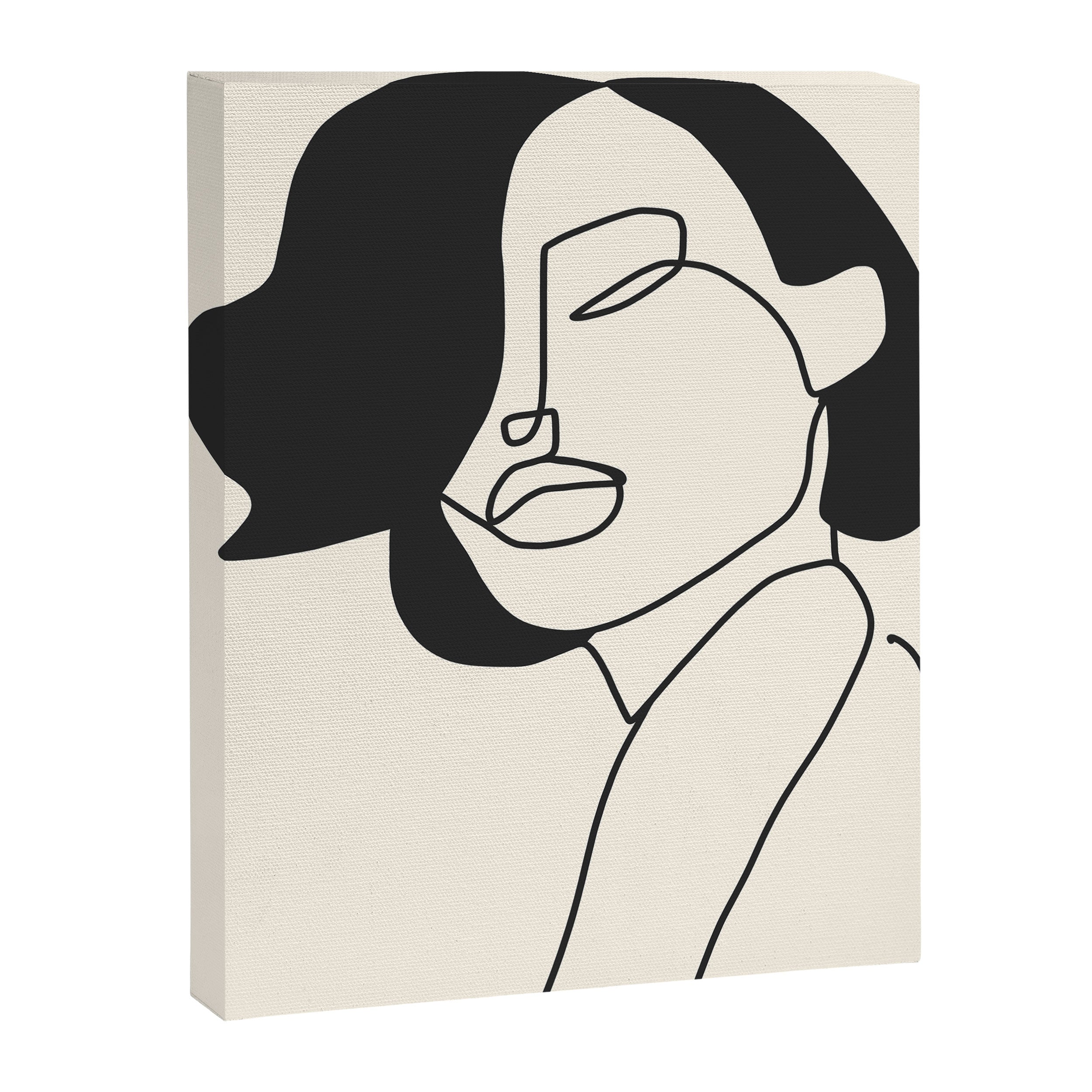 Drawing female face portrait II Canvas Print Gallery Image 6