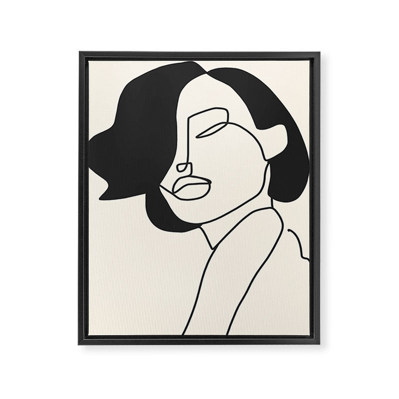Drawing female face portrait II Framed Canvas Print Gallery Image 6