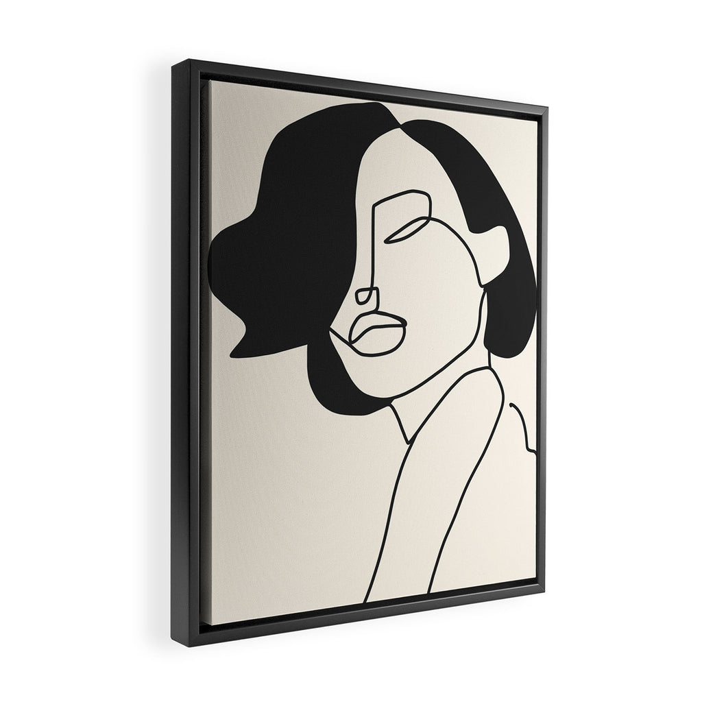 Drawing female face portrait II Framed Canvas Print Gallery Image 2