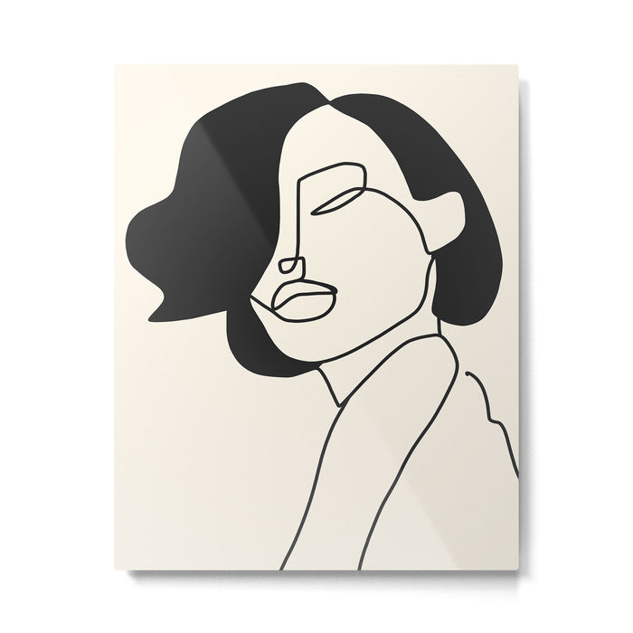 Drawing female face portrait II Metal Print Gallery Image 1