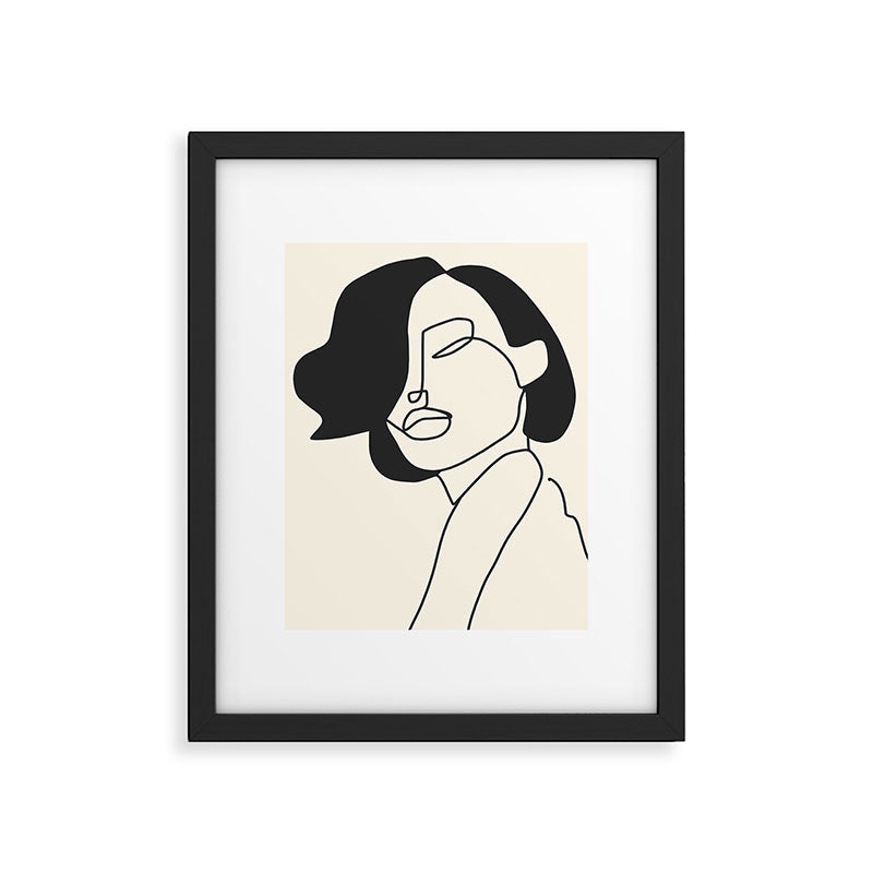 Drawing female face portrait II Framed Art Print Gallery Image 5