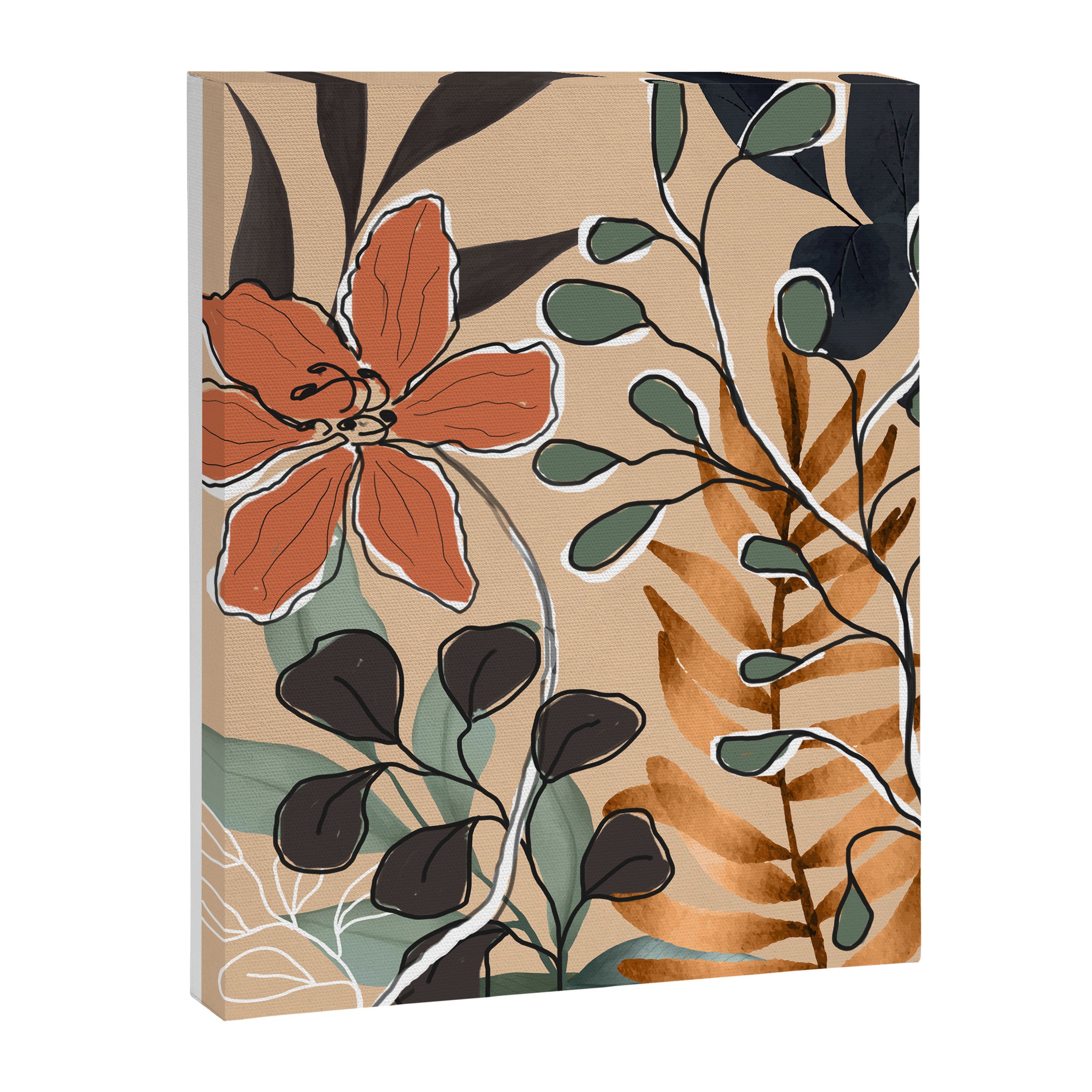 Elegant Botanical Line Art 1 Canvas Print Gallery Image 6