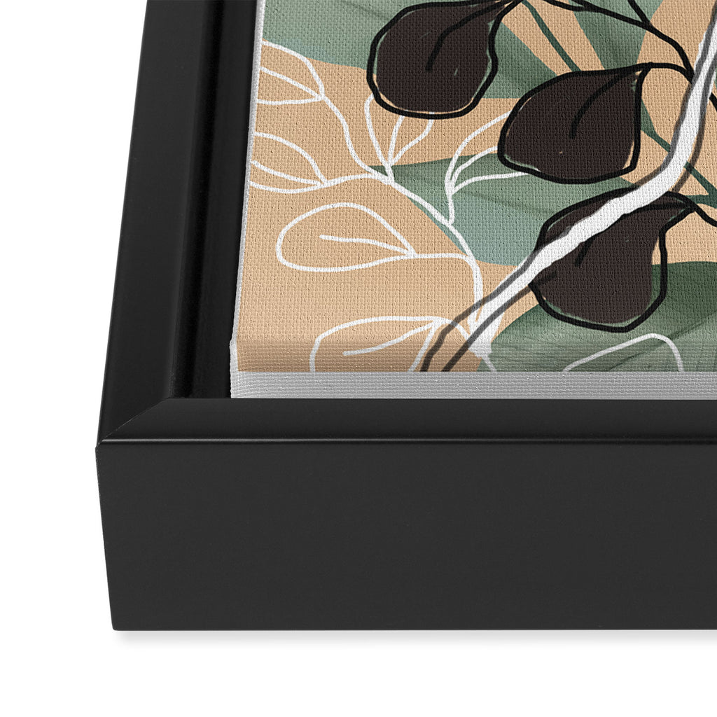 Elegant Botanical Line Art 1 Framed Canvas Print Gallery Image 3