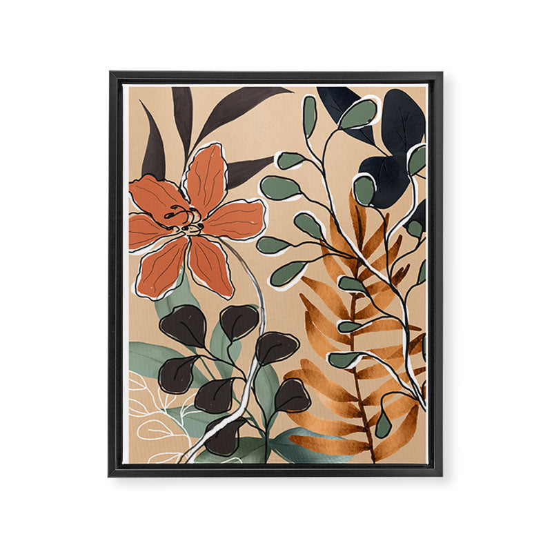 Elegant Botanical Line Art 1 Framed Canvas Print Gallery Image 6