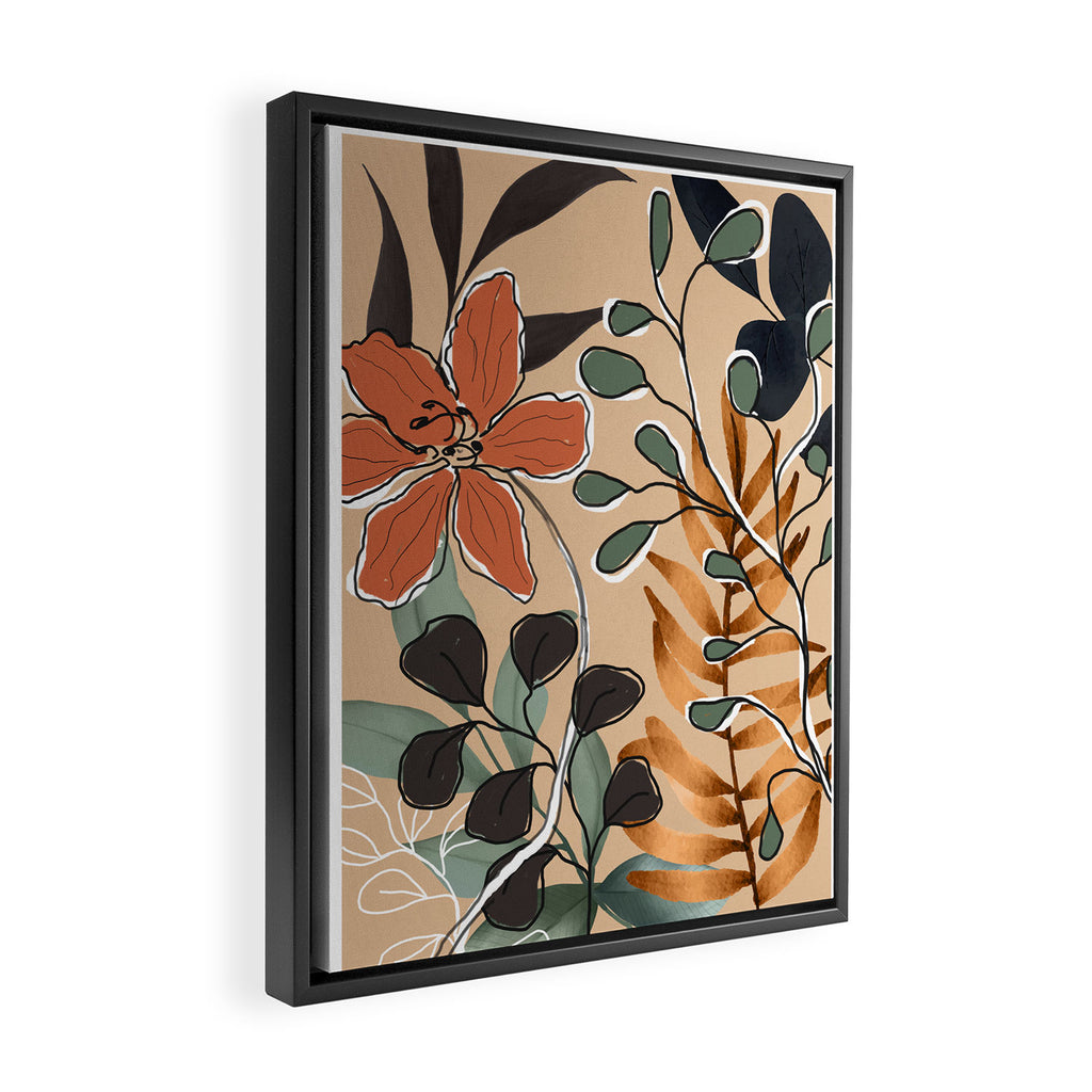 Elegant Botanical Line Art 1 Framed Canvas Print Gallery Image 2