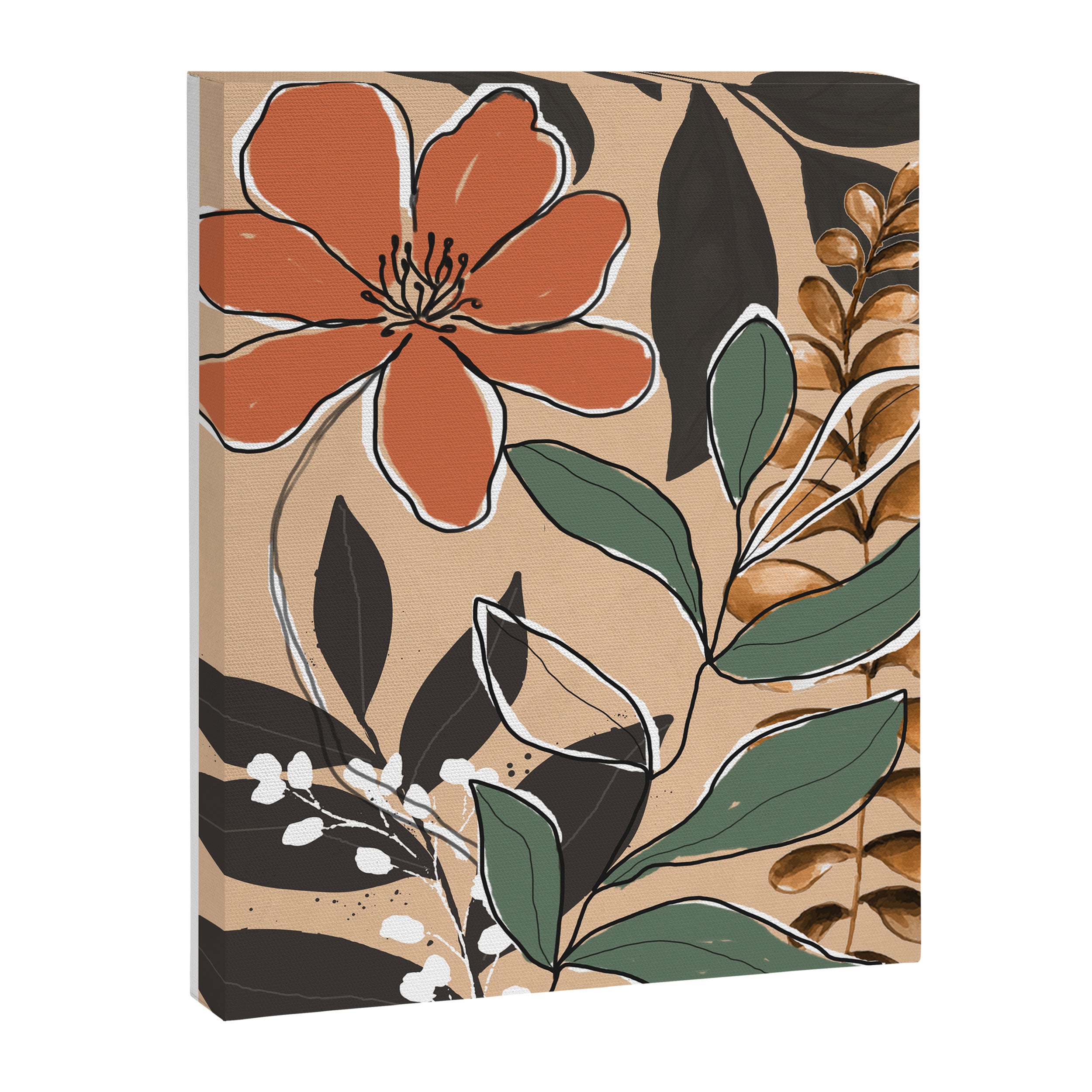 Elegant Botanical Line Art 2 Canvas Print Gallery Image 6