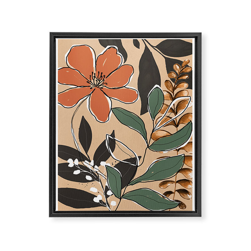 Elegant Botanical Line Art 2 Framed Canvas Print Gallery Image 6