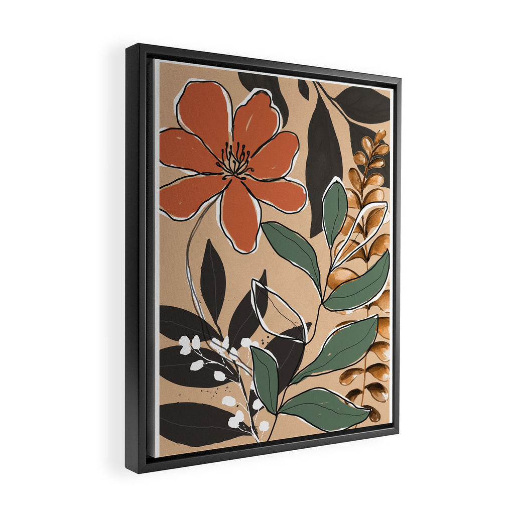 Elegant Botanical Line Art 2 Framed Canvas Print Gallery Image 2