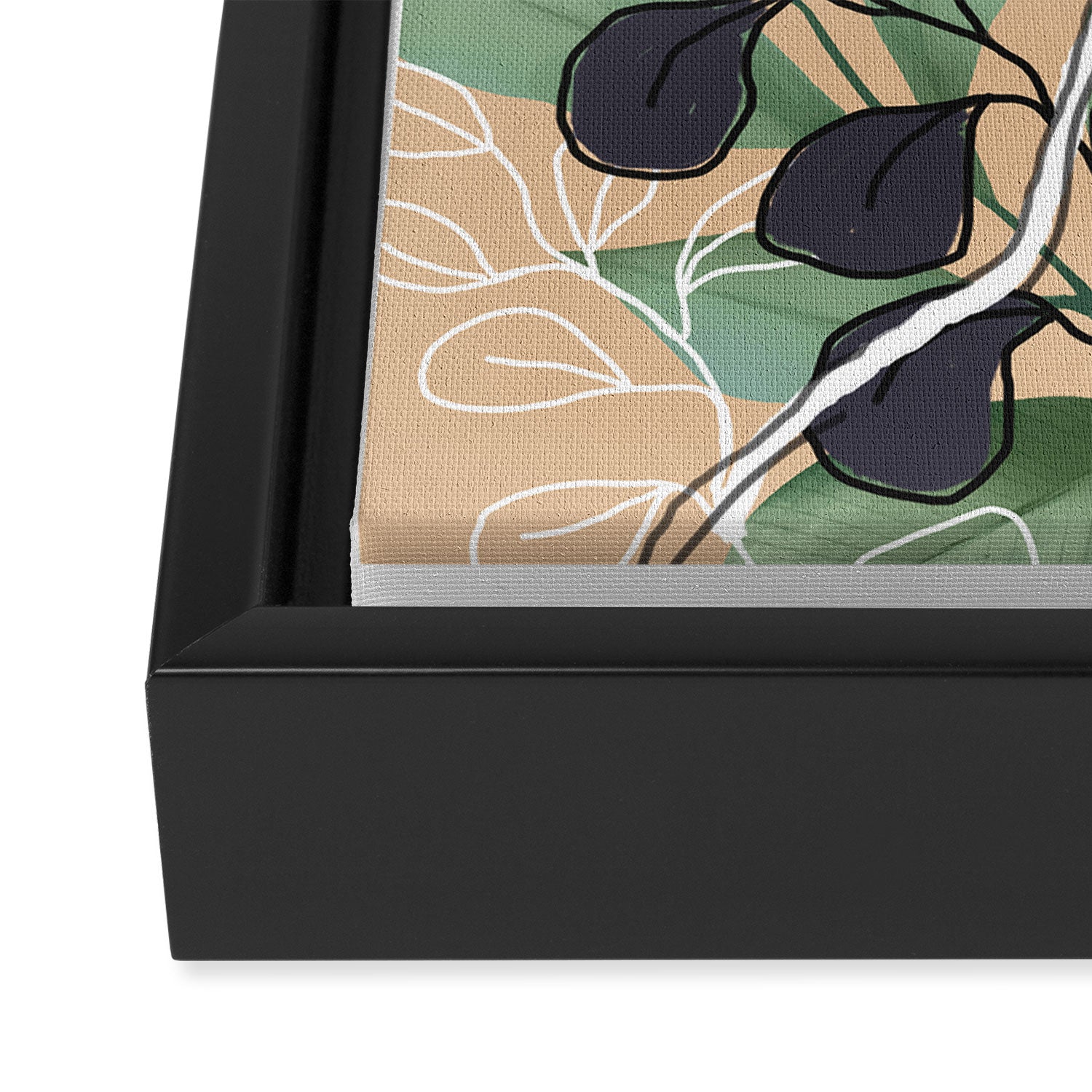 Elegant Botanical Line Art 4 Framed Canvas Print Gallery Image 3