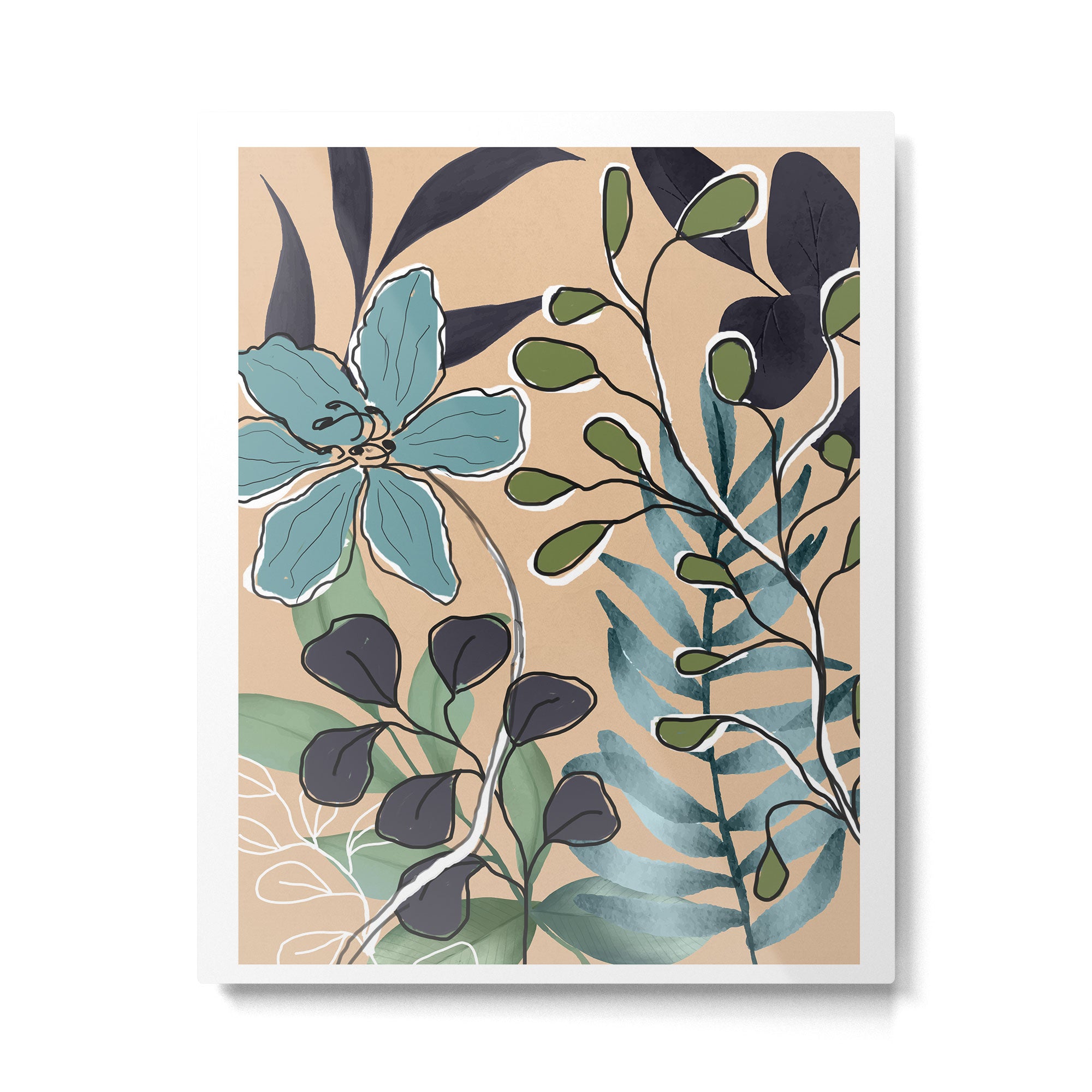 Elegant Botanical Line Art 4 Metal Print Gallery Image 4