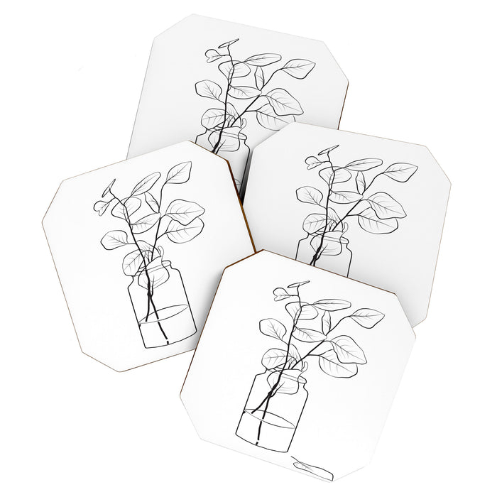 Eucalyptus Branch in a Vase Coaster Gallery Image 1