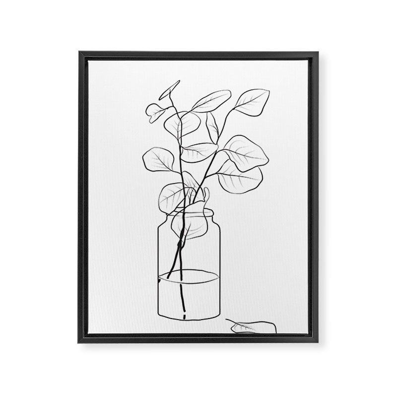Eucalyptus Branch in a Vase Framed Canvas Print Gallery Image 6